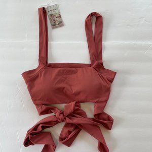 Halara Wrap Around Tie Tank Top Pink/Orange Sz LG